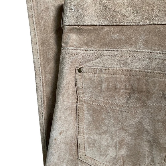 Vintage Tattersale Tan Suede High Waisted Straight Leg Pants Women’s Size 12 - Picture 11 of 11